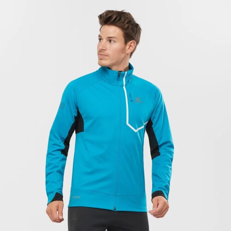 Casaco Salomon Gore Tex Infinium Windstopper Pro Masculino Turquesa | PT R95073